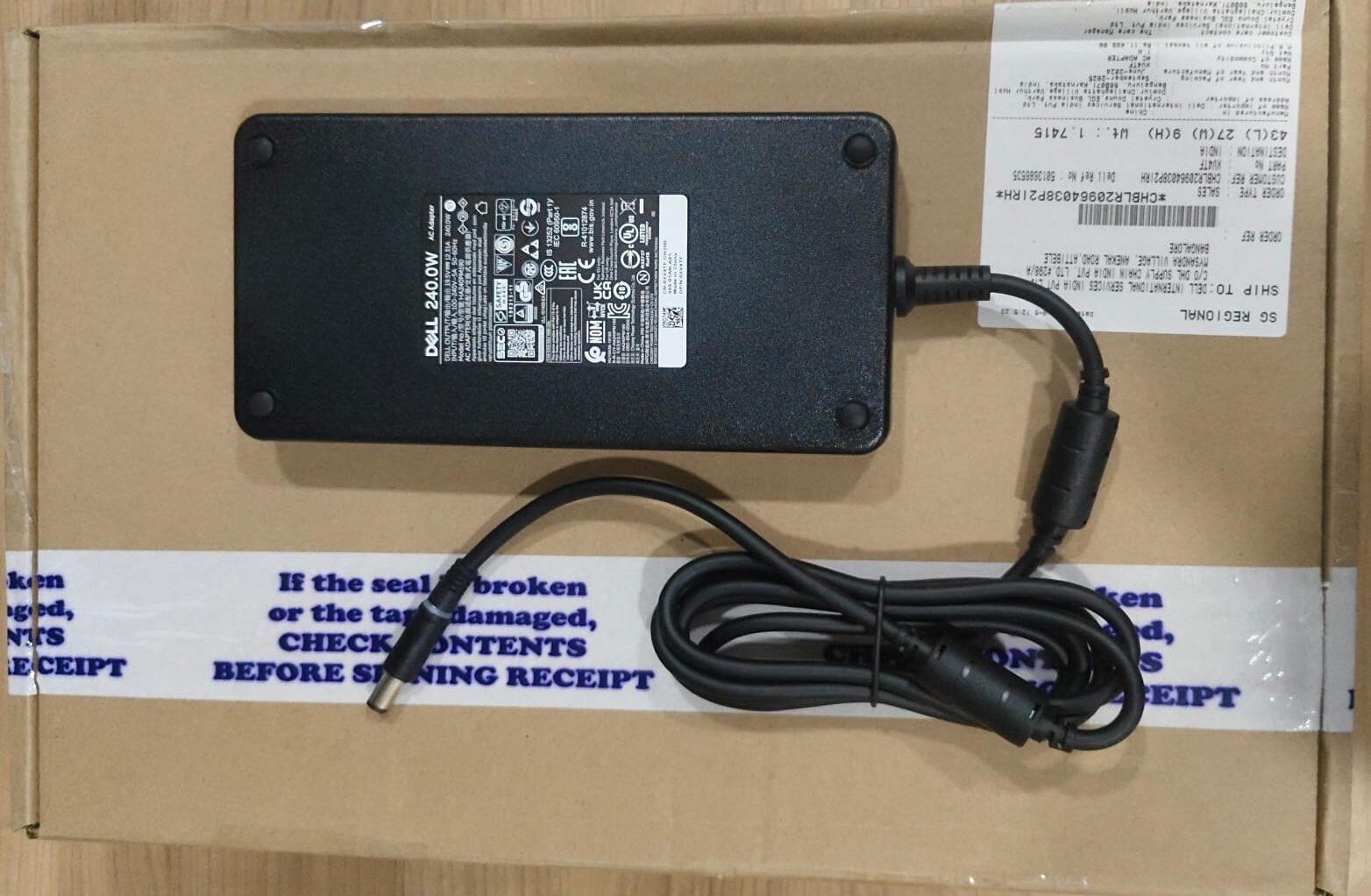 WhatsApp-Image-2026-07-20-at-10.24.07-PM-1-rotated Dell 240W AC Power Adapter Charger Laptop Notebook Computers (Flextronics Flat Version) - Image 1