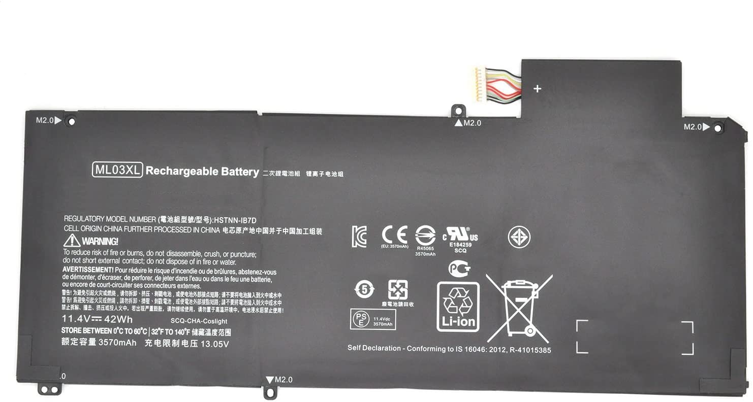 717xs2B2FjL._AC_SL1500_-1.jpg 11.4V 42wh 3570MAH HP original Laptop Battery ML03XL compatible with HP Spectre X2 12-A000 12-A001DX HSTNN-IB7D 814277-005 813999-1C1 - Image 1