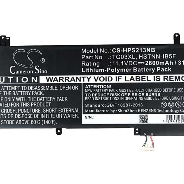 HP TG03XL Battery - 2800mAh Li-Polymer