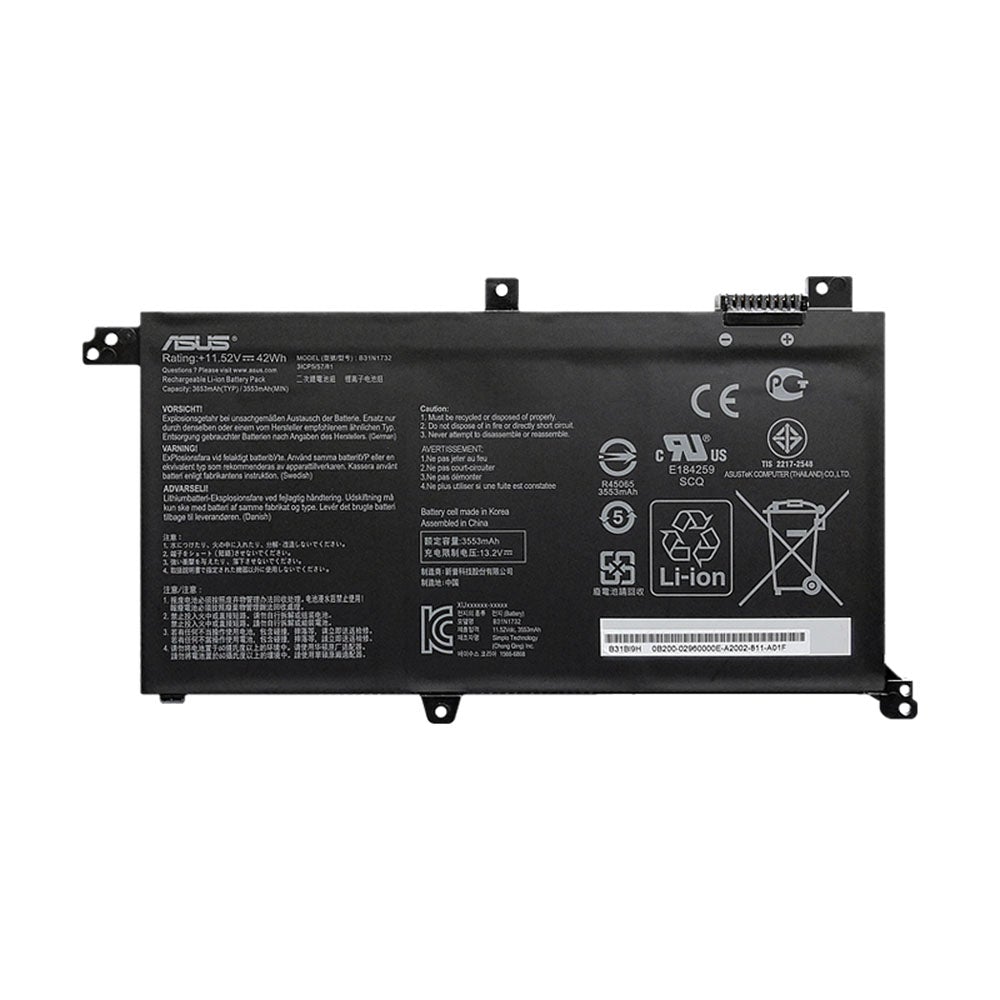 asus-2.jpg Original ASUS B31N1732 Laptop Battery For ASUS S430FA K430FA X571GD, F571GT-AL347T, VivoBook X571 - Image 1