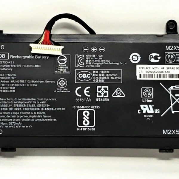HP original FM08 Laptop Battery compatible with HP Omen 17-AN084NZ 17-AN085NG Series 16 Cables