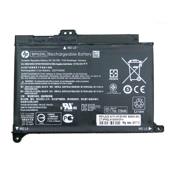 HP original 7.7V 41wh 5150mAh BP02XL For HP Pavilion PC 15 15-AU 849909-850 (F9-21) 849569-421 HSTNN-LB7H BP02041XL