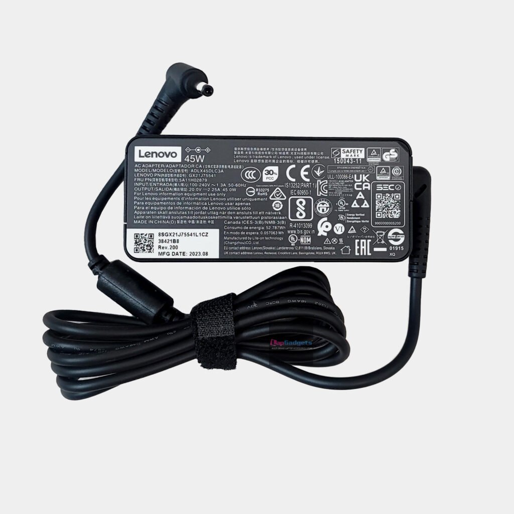 lenovo-45w-charger-plain-1024x1024-1-1.jpg Lenovo GX20K11839 45W Wall Adapter Laptop Charger (Black) - Image 1