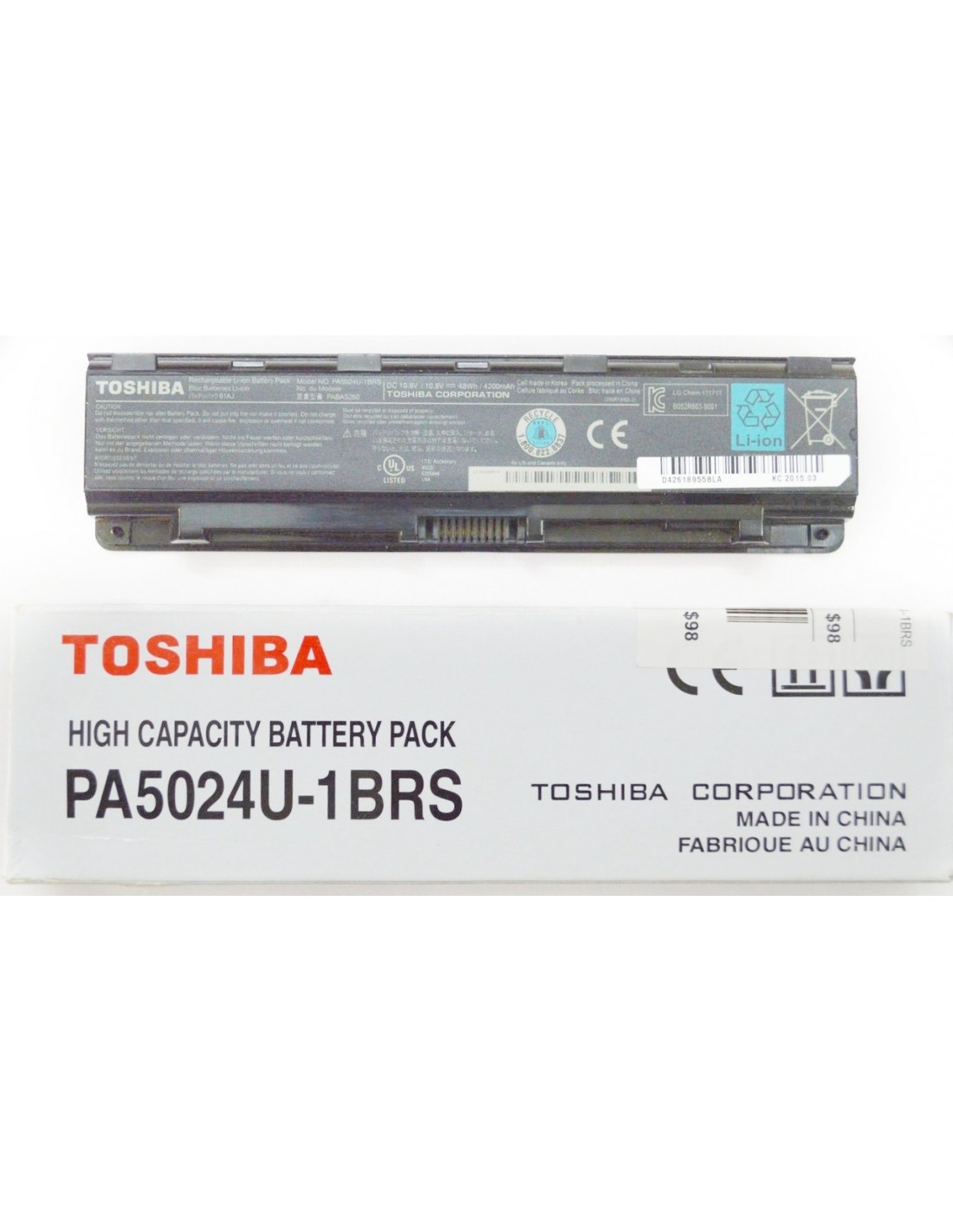 toshiba-satellite-c800-6-cell-pa5024u-1brs-original-laptop-battery.jpg Genuine Original Battery For TOSHIBA Satellite C855 C855D L850 L855 PA5024U-1BRS - Image 1