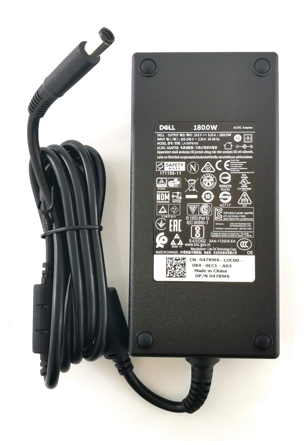 Dell-180w-Charger-for-Alienware-13-15-17-R2-R3-R4-Area1 Dell OEM 180w 19.5V 9.23a Slim Design replacement AC adapter for Dell Notebook Model: Dell Alienware M14x, Dell Alienware M15x, Dell Alienware M17x, Dell Alienware M17x R3,M6400, Dell XPS 17 - Image 1