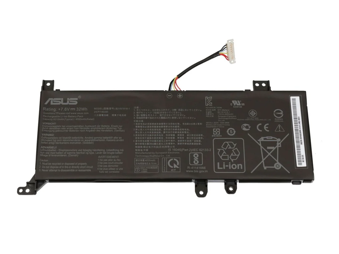 B21N1818 1 Asus B21N1818-1 OEM 32Whr 4385mAh 7.3V 2 Cell Laptop Battery - Image 1
